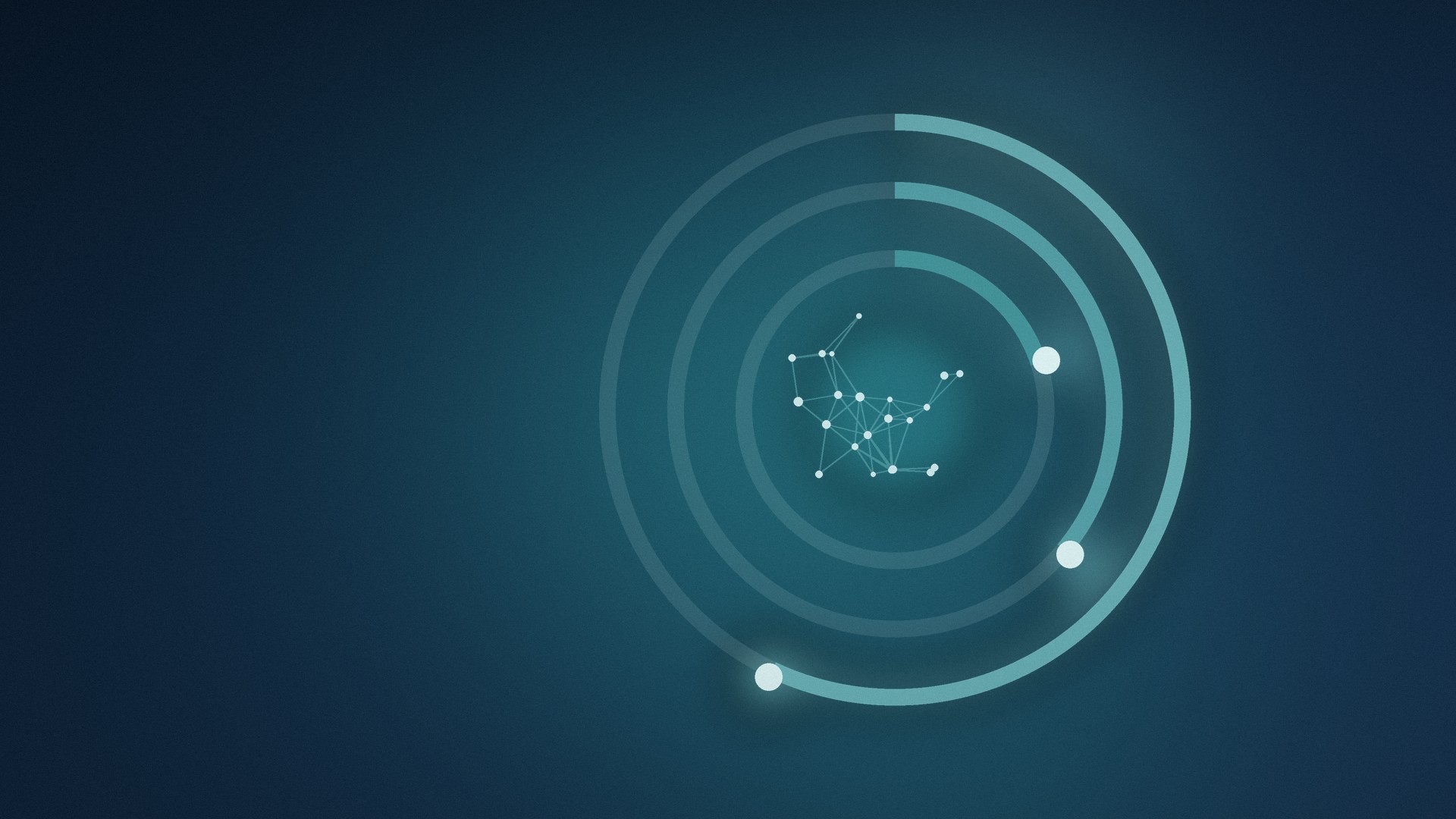 Abstract illustration of a connected AI network